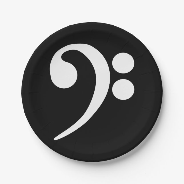 White Bass Clef Paper Plate (Front)