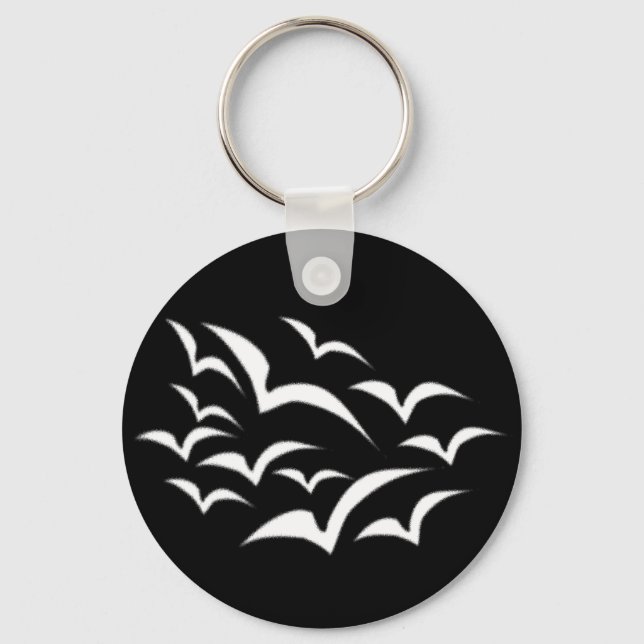 White Bat Cloud Keychain (Front)