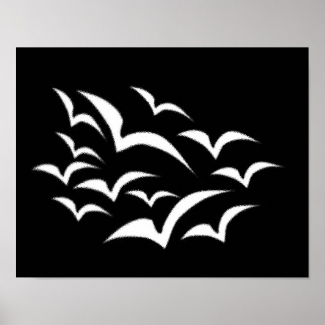 White Bat Cloud Poster (Front)