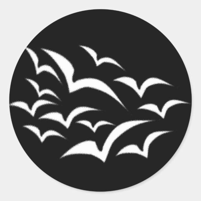 White Bat Cloud Sticker (Front)