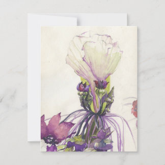 White Bat Flower - Blank Card V1
