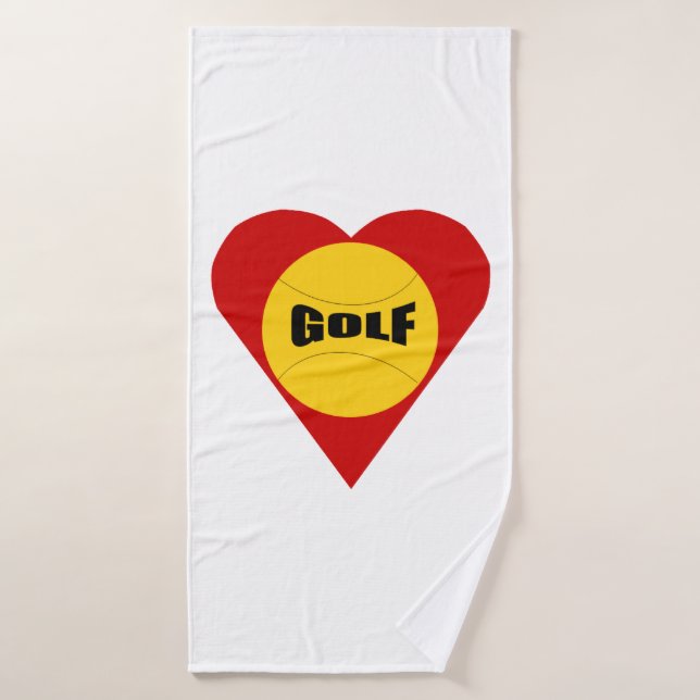 White bath towel LOVE GOLF (Bath Towel)