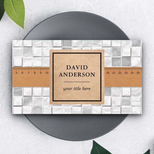 White Bathroom Kitchen Flooring Tiles Installer Business Card (Creator Uploaded)