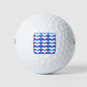White Bats And Bows Blue Pink Golf Balls