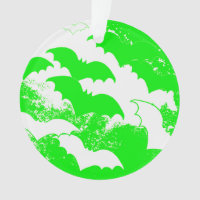 White Bats In Flight Green