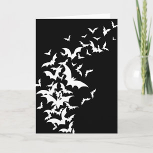 White Bats on Black Card