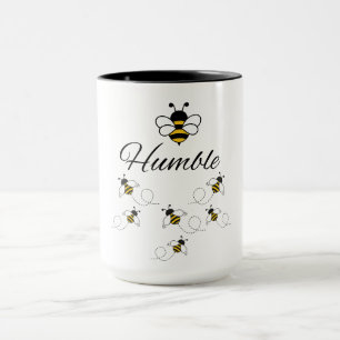 WHITE BE HUMBLE BUMBLE BEE YELLOW BLACK COMBO MUG