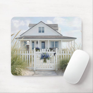White Beach Cottage in Dune Grass Mouse Mat