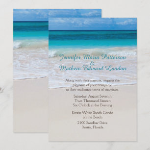 White Beach Custom Wedding Invitation