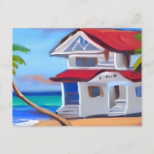 White Beach House Keeping in Touch Postcard