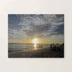 white beach sunset jigsaw puzzle