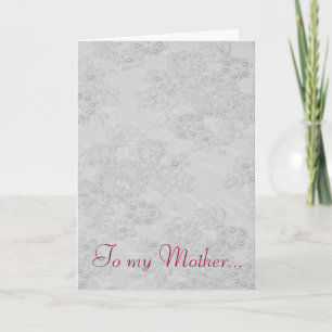 White Beaded Lace Feminine Mother's Day Card