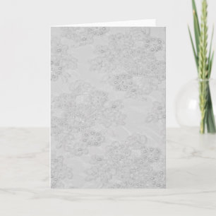 White Beaded Lace Feminine Wedding Card