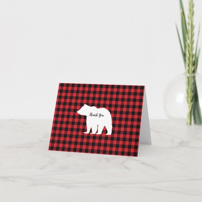 White Bear Buffalo Check Thank You Card (Front)