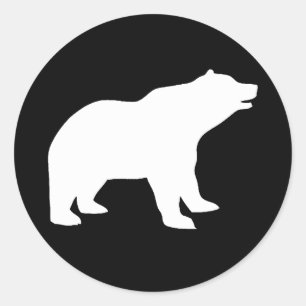 WHITE BEAR CLASSIC ROUND STICKER