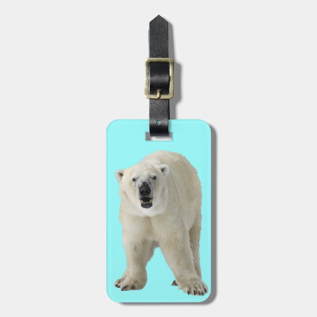 White bear luggage tag (Front Vertical)
