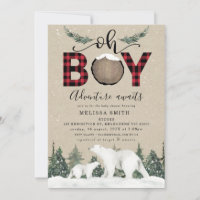 White Bear Oh Boy Flannel Lumberjack Baby Shower