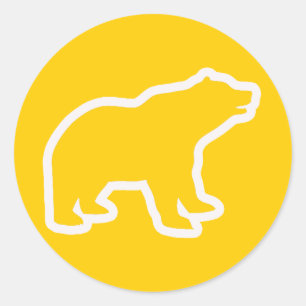 WHITE BEAR OUTLINE CLASSIC ROUND STICKER