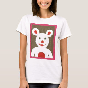 White Bear with Red Nose, Mouth, and Ears (Santa) T-Shirt