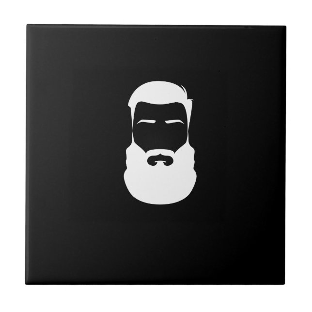 White Beard Ceramic Tile (Front)