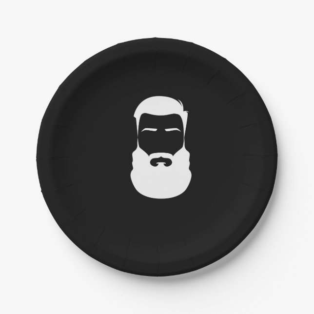 White Beard Paper Plate (Front)