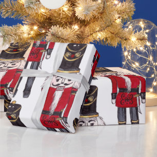 White Bearded Nutcracker Soldier Wrapping Paper