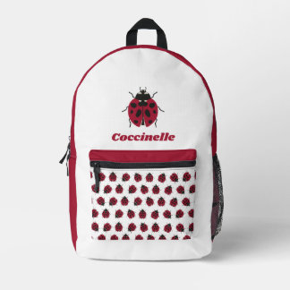 White Beetle Printed Backpack