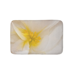 White Begonia Bath Mat