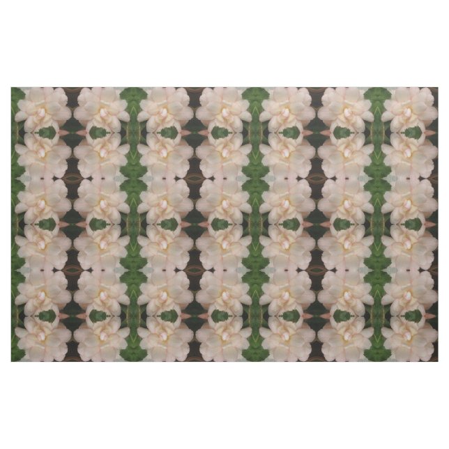 White Begonia Flower Floral Patterned Fabric (Fat Quarter)
