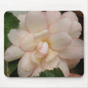 White Begonia Flower Mousepad