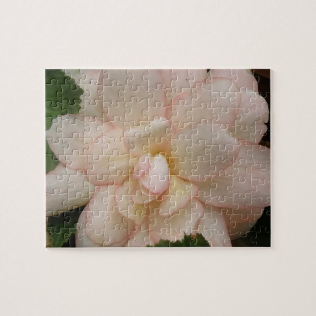 White Begonia Flower Puzzle (Horizontal)