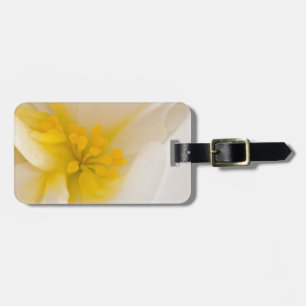 White Begonia Luggage Tag