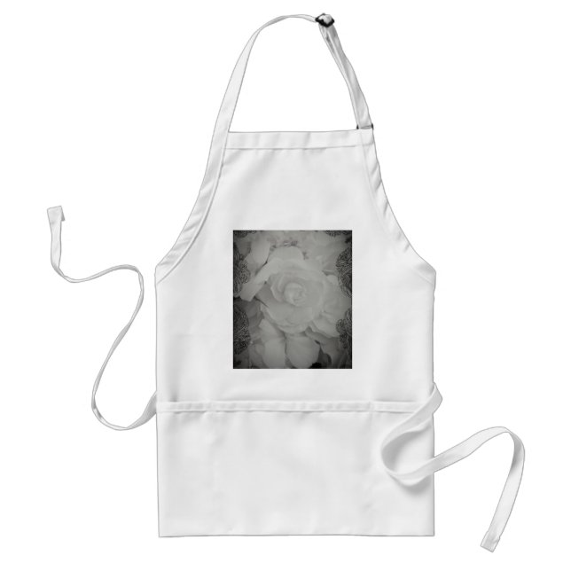 White Begonia Standard Apron (Front)
