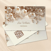White Beige 3D Flowers