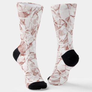 white beige abstract fashionable modern pattern socks
