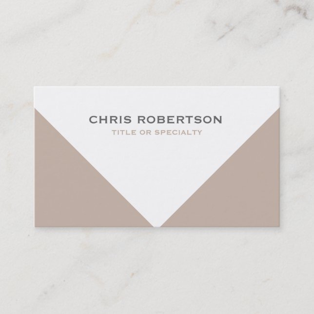 White Beige Modern Simple Plain Business Card (Front)