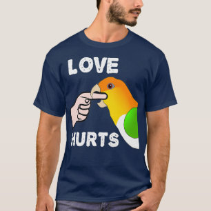 White Bellied Caique Parrot Love Hurts Premium T-Shirt