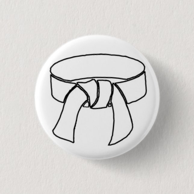 White Belt pinback button (Front)
