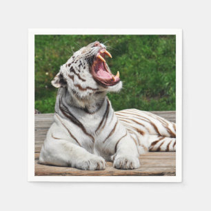 White Bengal Tiger Paper Napkin