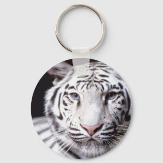 White Bengal Tiger Photography Key Ring