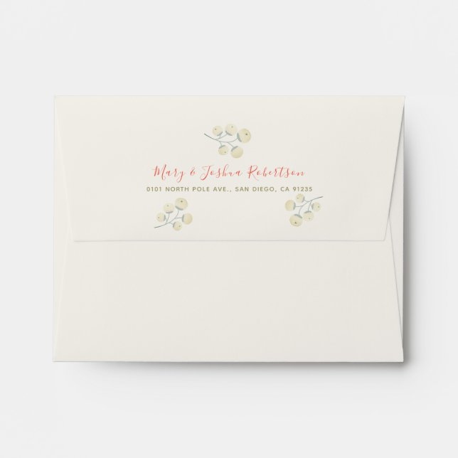 White Berries with Ivory Red Holiday Envelope (Back (Top Flap))