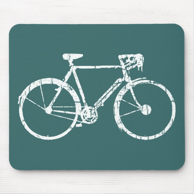 white bicycle mouse mat (Front)