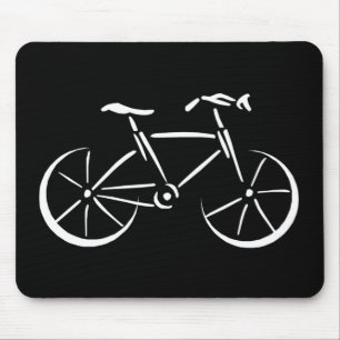 White Bicycle Mouse Mat