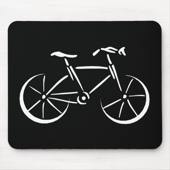 White Bicycle Mouse Mat (Front)