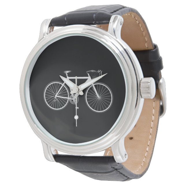 White Bicycle On Black Watch (Angled)