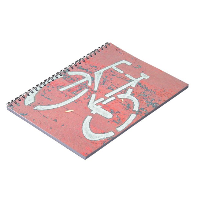 White Bicycle Red Street, Traffic Sign Bicycles Notebook (Left Side)