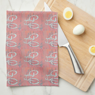 White Bicycle Red Street, Traffic Sign Bicycles Tea Towel