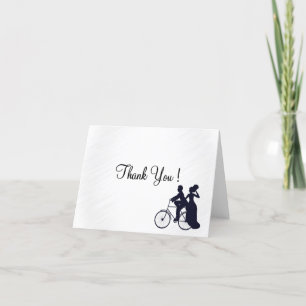 White Bicycle Wedding Thank You Blank Inside