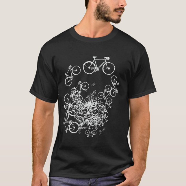 white bicycles cool-stamp T-Shirt (Front)