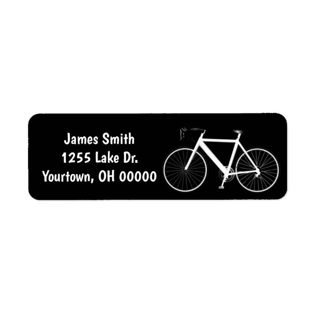 White Bike On Black Label (Front)